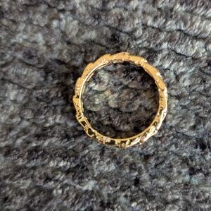 Elegant Bold Gold Over 925  5 mm Chain Design Cuban Link Ring Men/Women Size 9